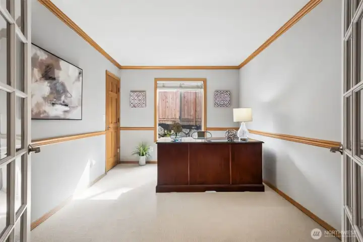 Downstairs bedroom (has closet door and window) or home office on the main floor.