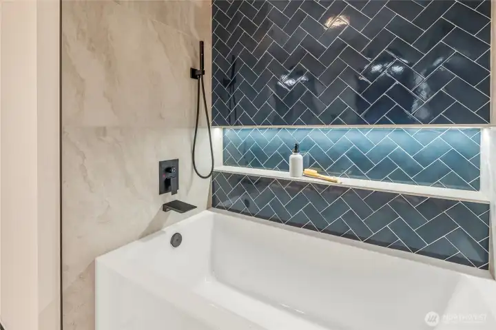 Custom tile bath and shower.