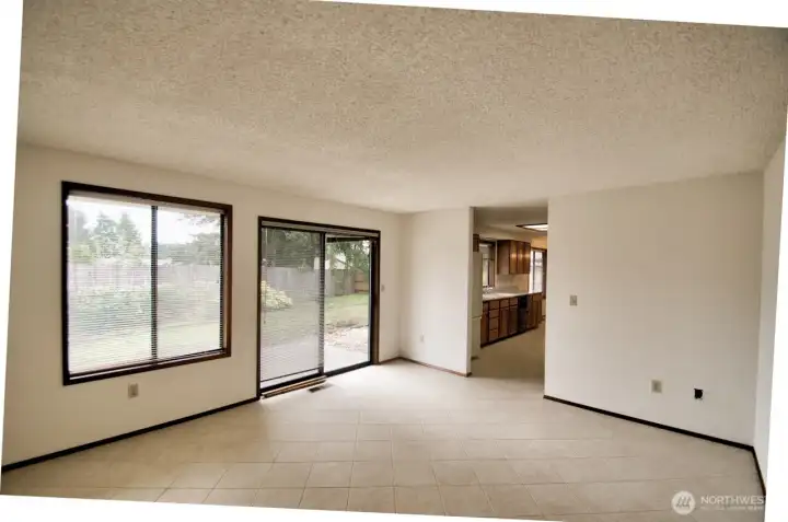 Another view of Family room looking towards kitchen.