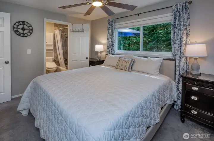 Main Floor Primary Bedroom with adjacent Bathroom