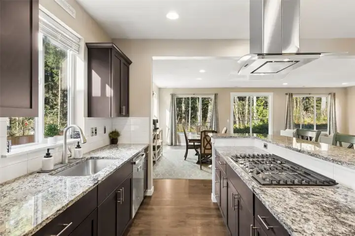 Chiefs gourmet kitchen, Granite Countertops