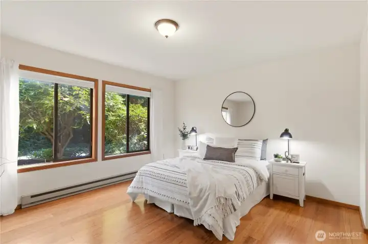 A private guest suite is on the lower level of the home, ideal for visitors, or for a home office or hobby room.