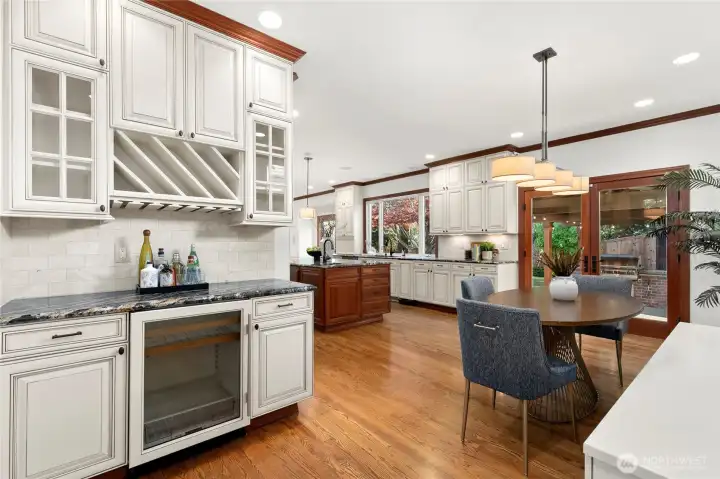 An additional bonus is the wet bar the seller added with a wine fridge
