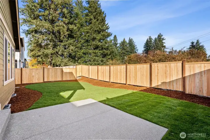 Sample patio and property will be fenced similar as shown. Sample patio and property will be fenced similar as shown.