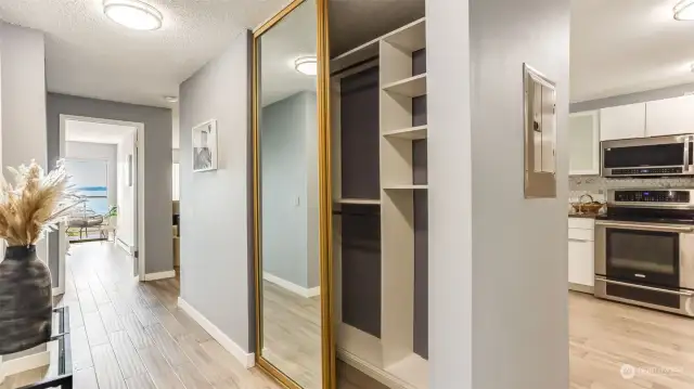 Entry hallway closet with ample storage