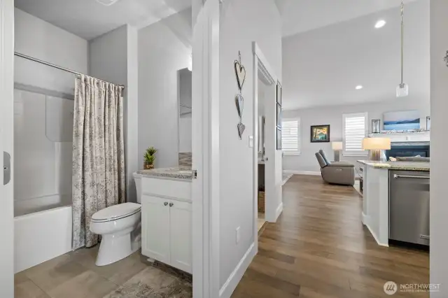 Looking back into the living space