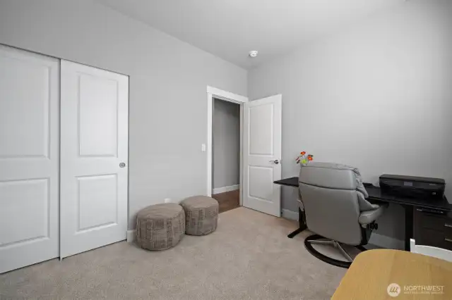 Third bedroom being used as a home office