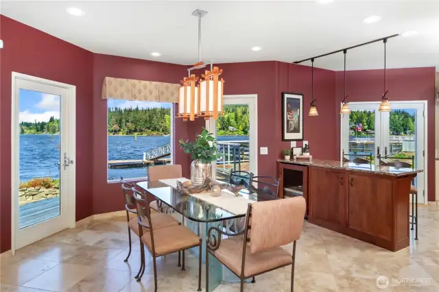 You can see your built-in wine fridge in the island just waiting for you to stock with your favorite seltzers, wines and brews!