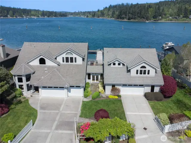 Gated entry with ample parking and 5 garage spaces.