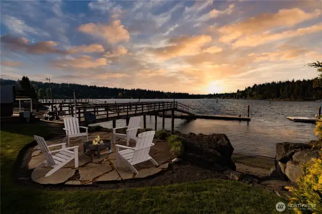 Cozying up to a nice firepit is always a hit! Remember the s'mores ingredients!