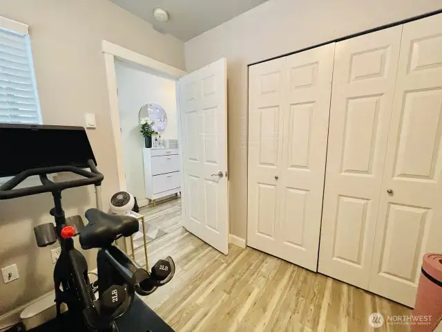 Main floor bath (or office, exercise or guest room) View with closet facing entrance on way to kitchen.