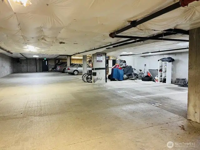Garage is spacious and easy to turn around and park in.