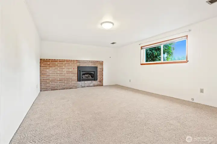 LL Family Room with fireplace