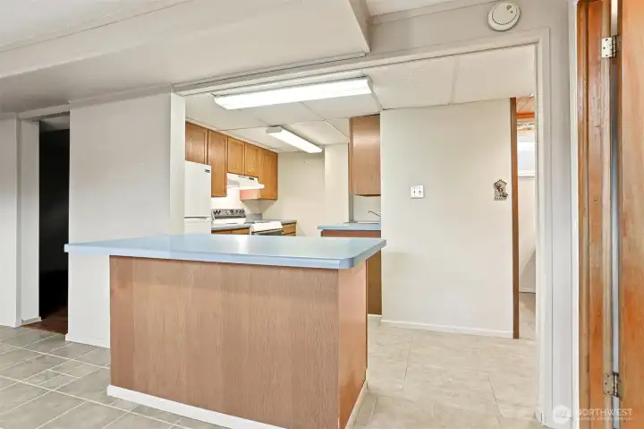 ADU kitchen with island seating