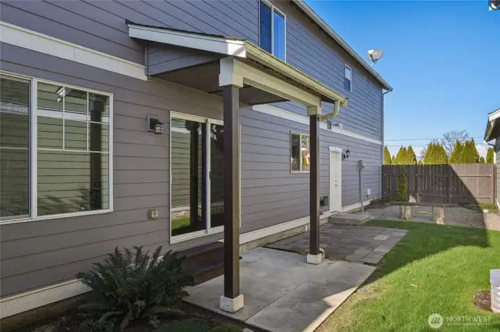 A covered area for the grill.