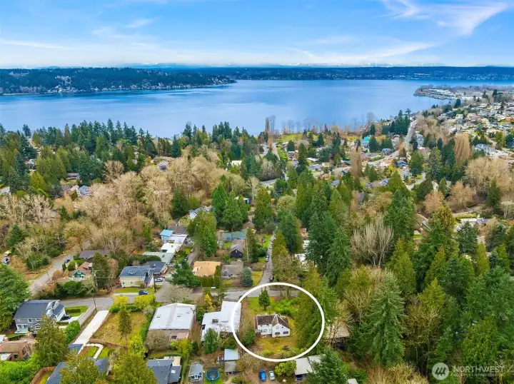 Lake Washington is down the street.