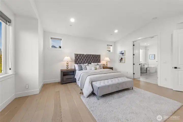 Primary suite with luxurious bath.
