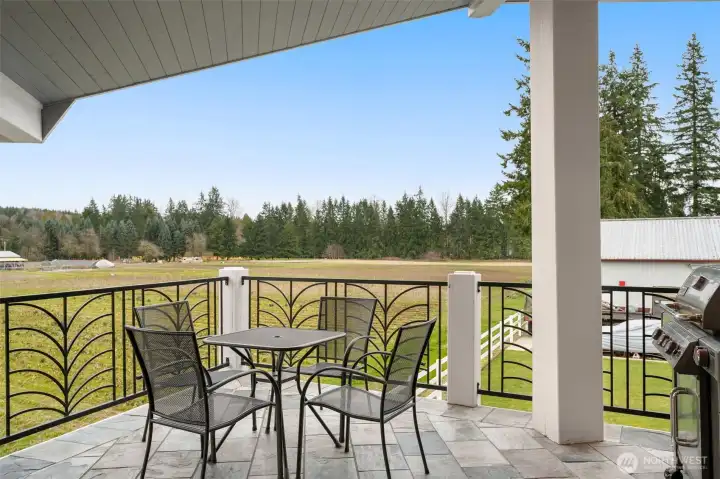 Enjoy panoramic territorial and mountain views from the deck.