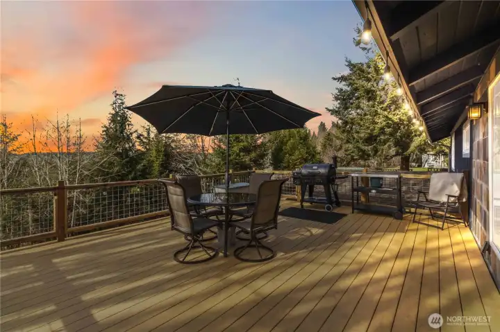 Back deck at twilight