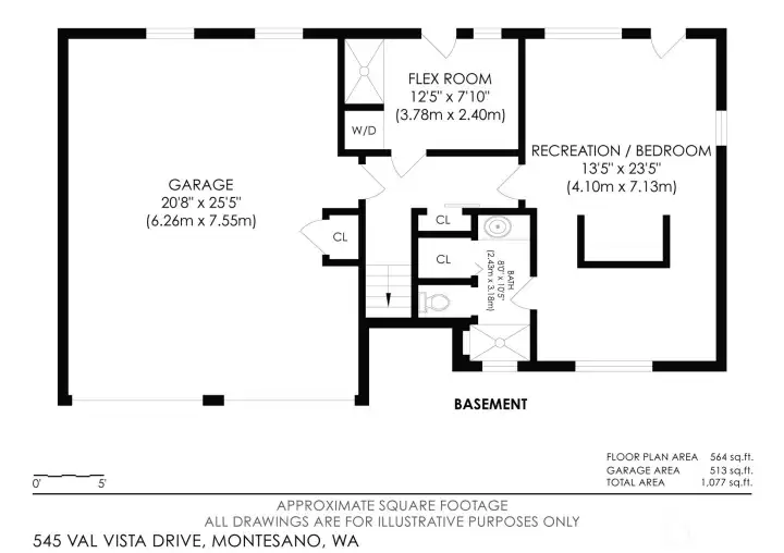 Downstairs floorplan with attached two-car garage.