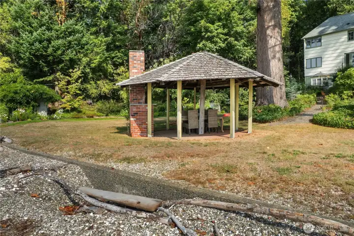 A rare amenity on a special property, the gazebo offers an unforgettable place to gather by the beach.