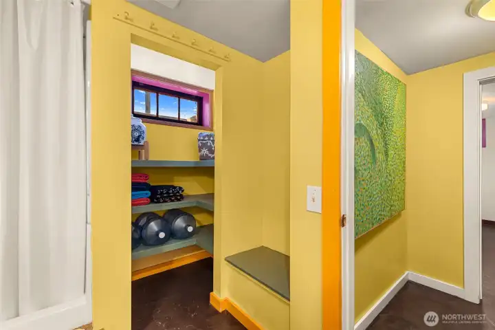 Three-quarter bath in basement