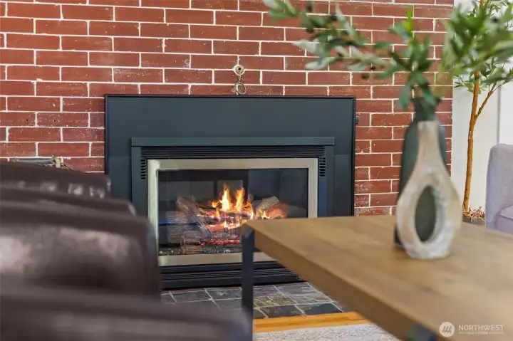 Cozy gas fireplace!