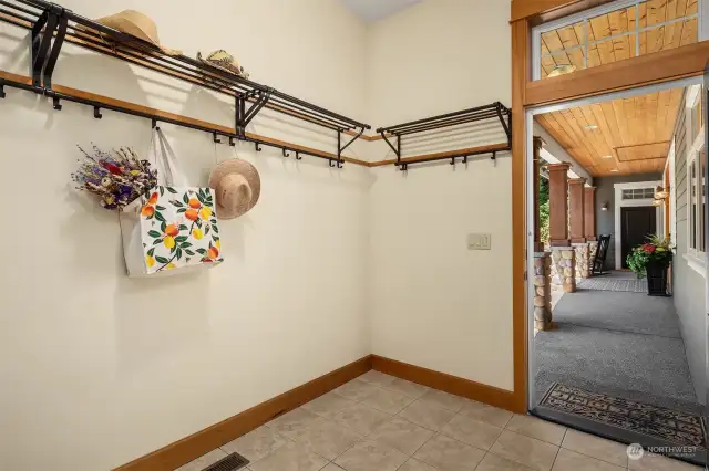 Spacious Mudroom access to front entry.