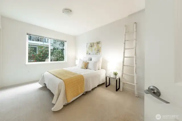 Secondary bedroom easily fits a queen size bed!