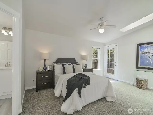 Roomy primary bedroom.