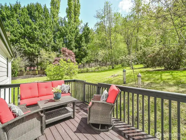 Enjoy the beautiful backyard on the rear open air deck.