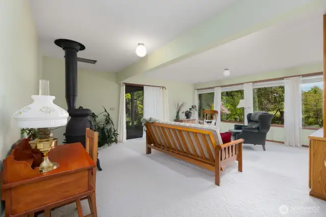 Wide open space downstairs provides a ton of room for entertaining, long term guests, or potential rental space.