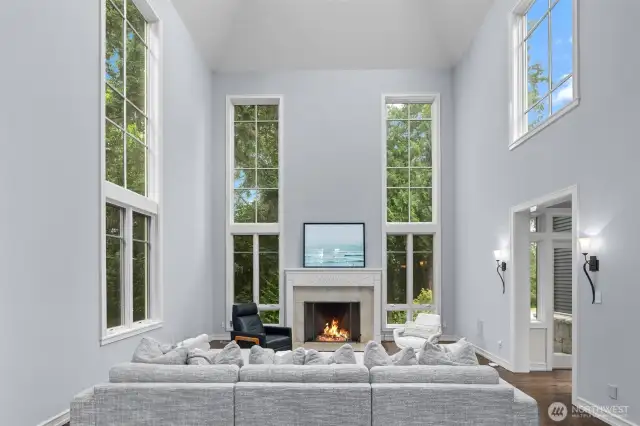 gas fireplace in living room
