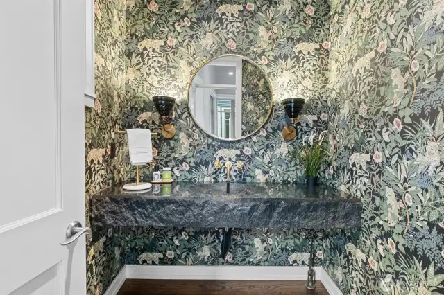 half bath on main level just off entry