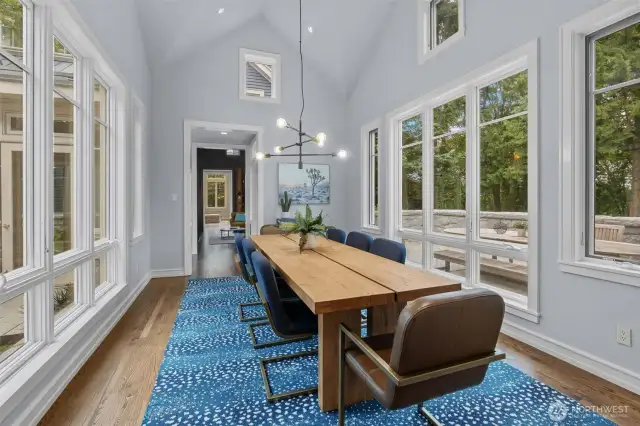 Formal dining room just off of 2 exerior entertainment areas (deck and patio with firepit)