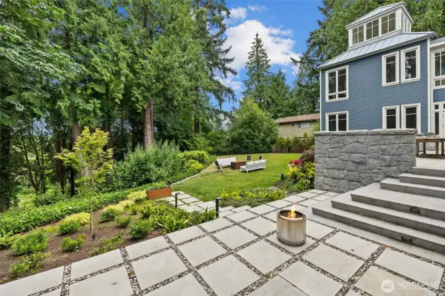 pavers leading down to backyard area
