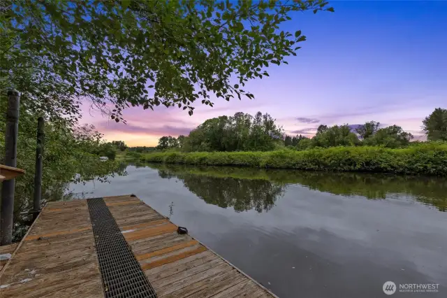 twilight shot of river