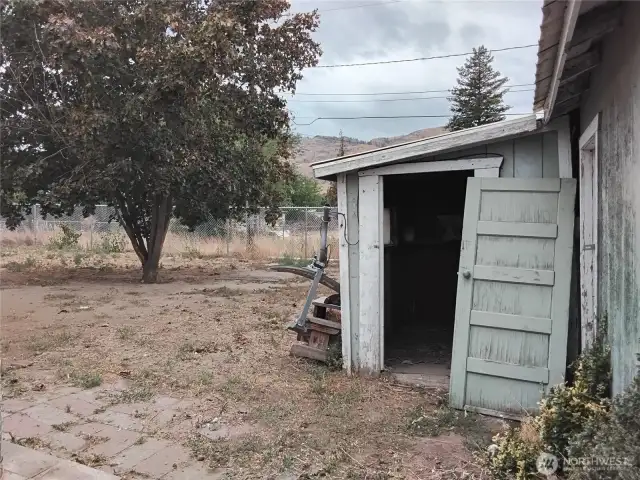 Shed in Fenced yard
