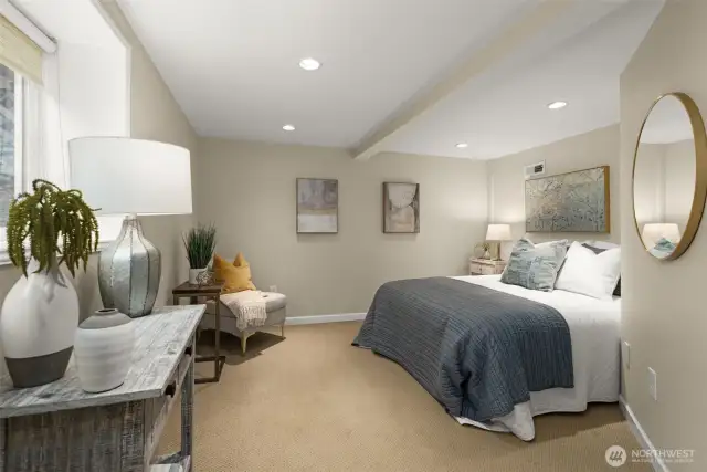 Spacious bedroom on lower lever