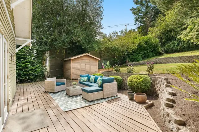 Fenced-in Private backyard