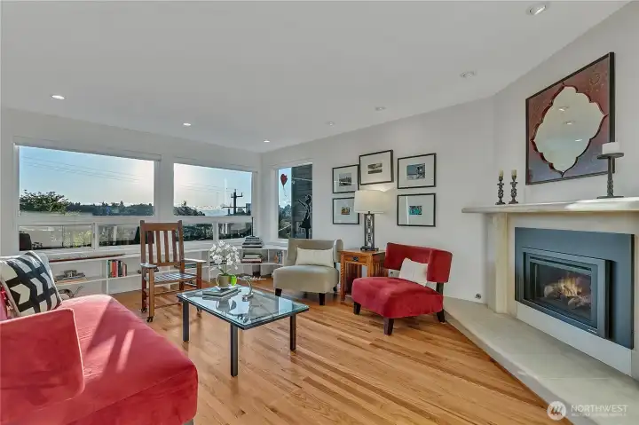 The natural gas fireplace has recently been replaced and offers heat throughout the great room space.