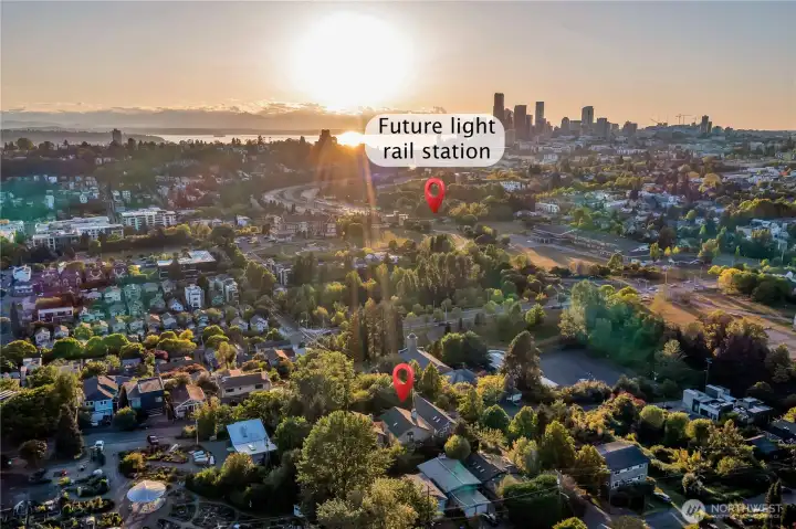 Light rail to the eastside and downtown Seattle is a short walk from this home.  The future is NOW!