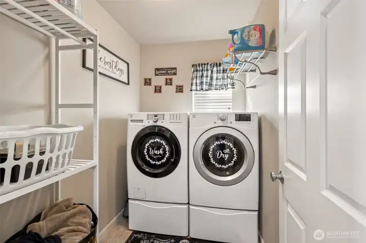 Nearly all the laundry is generated on the second level so the laundry room is super convenient