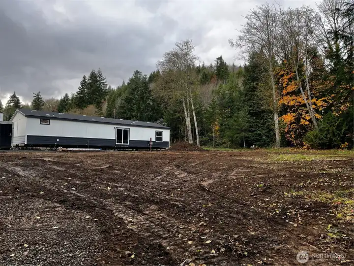 Looking towards the home from the back of the property.