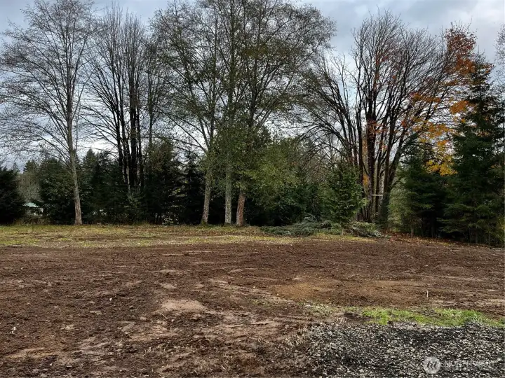 Property extends just beyond the treeline.