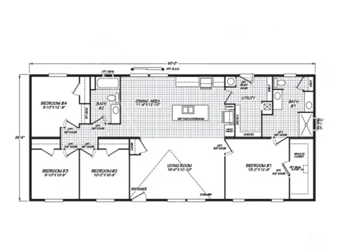 Manufactures Floor plan. In this property, the den doesn't have a closet.
