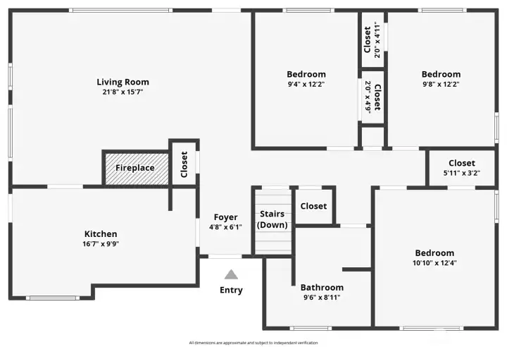 Review the main-level layout; square footage is for illustration purposes only, square footage in listing.