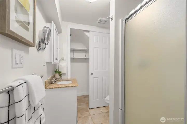 Lower 3/4 bathroom.
