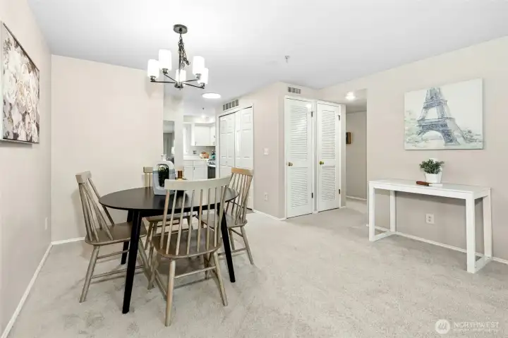 Dining area with easy flow to living space and kitchen.