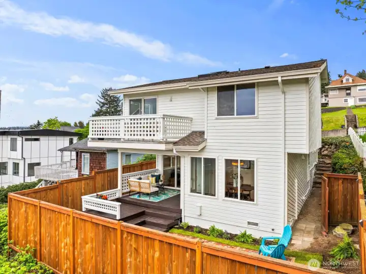 Fully fenced backyard
